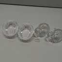 Domensi 2 Pieces Easter Glass Candy Dish with Lid Covered Candy Bowl Glass Bunny Jar Candy Servers for Easter Holiday Office Home Kitchen Table Desk (Iridescent)