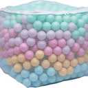Amazon Basics BPA-Free Ball Pit Balls with Storage Bag, Crush-Proof Plastic for Toddlers Kids 12+ Months Play, 6 Pastel Colors, 1000 Count