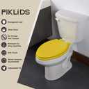 Toilet Seat, Slow Close, Soft Touch, Ultra-Smooth Matte Finish (No Orange-Peel Texture), Premium Moulded Wood, Quick Release, PIKLiDS (Yellow, Elongated)