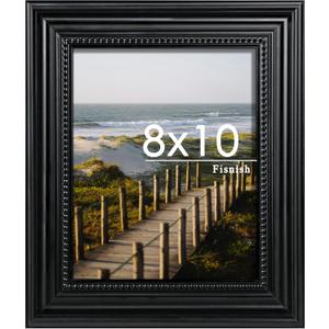 8x10 Picture Frame, Table Top or Wall Mount, Black, 1 Pack