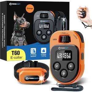 ABBIDOT Dog Training Collar with Remote, 4100Ft, 178 Levels, 5 Modes, Waterproof, Fits 5-120lbs Small, Medium, Large Dogs, T60 Old Version (Pumpkin Orange)