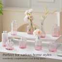 Glass Bud Vase Set of 20 - Small Vases for Flowers in Bulk - Assorted Vintage Crystal Vases for Flowers, Table Centerpieces (Pink, 20 Pcs)