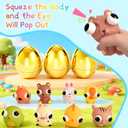 8 Pack Jumbo Golden Easter Eggs Fillers with Popping Eyes Fidget Toys, Squeeze Animals for Stress Relief, Easter Basket Stuffers & Easter Hunt Party Favors Classroom Prize Gifts for Kids