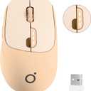 SEUNKWANG EWEADN Q5 Wireless Mouse, BT5.0 & 2.4G Computer Mice with Visible Battery Indicator, 1600 DPI, Rechargeable Bluetooth Mouse, 6 Button Portable Silent Computer Mouse for Laptop/PC/Mac - Pink