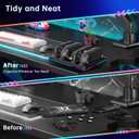 2 x Charging Dock for Nintendo Switch 2 Controller, [4 Game Card Storage Slot] [RBG LED Indicators] 4 in 1 Magnetic Controller Fast Charger Station Dock for Nintendo Switch 2 Accessories