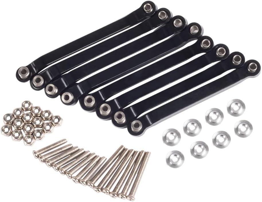 RC Links Set, Metal Chassis Pull Rods Suspension Link Mount for RC Car 1/16 WPL C14 C24 1/12 MN D90 D91 MN40 MN45 MN96 MN99 MN99s Upgrades (Black)