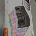 MEETION Ergonomic Wireless Keyboard and Mouse, Ergo Keyboard with Vertical Mouse, Split Curved Keyboard with Wrist Rest, Natural Typing Rechargeable Full Size, Windows/Mac/Computer/Laptop, Gray (Large, Gray White 2025)