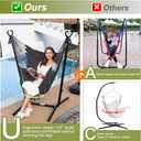 Hammock with Stand Phone Holder Included Double Hanging Chair Macrame Boho Handmade Adjustable Swing Indoor Outdoor Patio Yard Garden Porch 400lbs Capacity (2022 Grey)