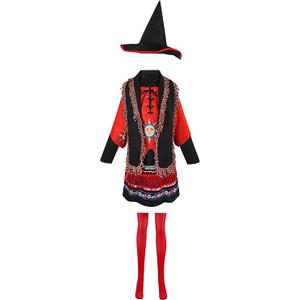 Dani Dennison Costume Kids Adult Witch Outfits Red Skirt Dress Full Set with Hat Scarf for Halloween Cosplay
 XL