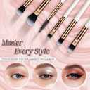 Makeup Brush Set, Premium Synthetic 10 PCS Makeup Brushes, Travel Makeup Brush Set with Soft Hairs, Makeup Brushes Set Professional for Blush, Eyeliner, Eyeshadow, Concealer, and Foundation (White)