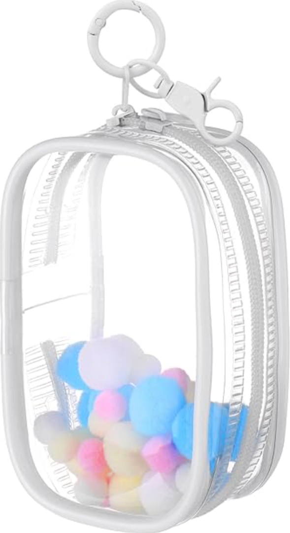 Mity Rain 2PCS 3.5 Inch Clear Figure Display Bag With Keychain For Sonny Baby, Blind Box Display Case, Great Carrying Case Gift For Mini Figure/Doll Collectors