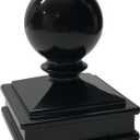 2.5" x 2.5" Aluminium Ball Top Post Cap for Metal Posts - Pressure Fit - Black