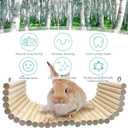 Hamiledyi Chinchilla Wooden Suspension Bridge Platform Toy, Small Animal Climbing Toys for Guinea-Pigs Sugar Glider Squirrel and Other Small Animals (Birch)
