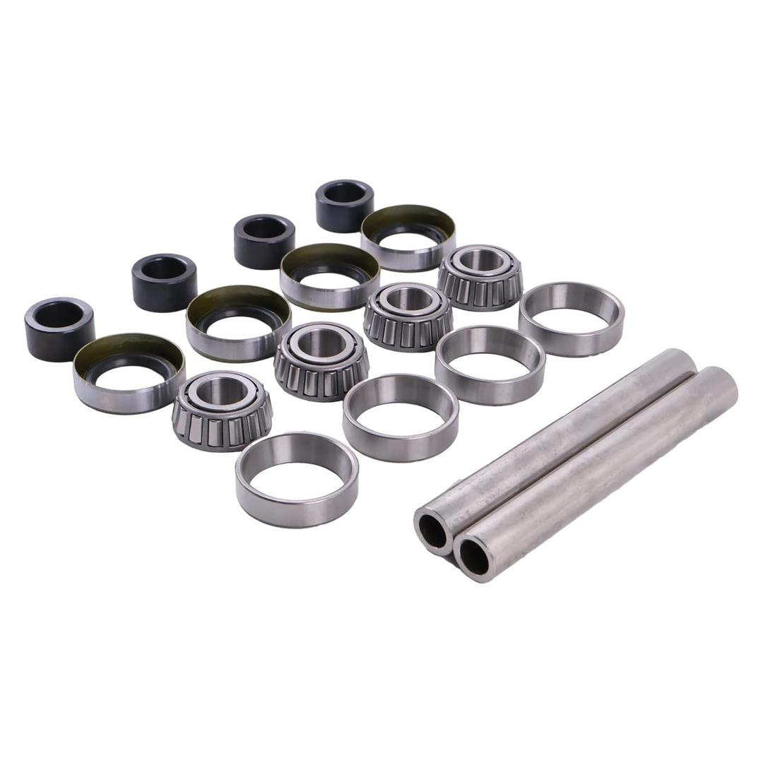 DVPARTS 2X 13x5-6 Improved Front Wheel Bearing Rebuild Kit & Axle Sleeve Compatible with Scag 43581 482621 482622 43584 Hard 304 Stainless Steel Axle & Upgraded Spring-Loaded Seals