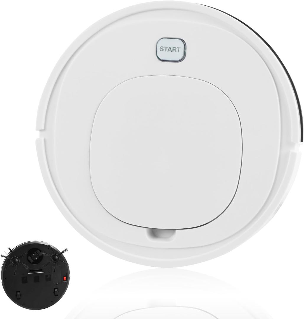 Robot Vacuum and Mop, Vacuum Robot mop Advanced Obstacle Avoidance, Aspiradora Robot Slim Design, Ideal for Pet Hair, Hard Floor,Carpet (White)