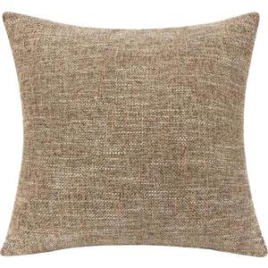 Pack of 2, Decorative Linen Soild Throw Pillow Covers Soft Accent Cushion Case Farmhouse Neutral Pillowcase for Couch Sofa Bedroom Living Room Home Decor 18 x 18 Inch (Brown)