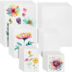 Dunzoom 100 Sheets Watercolor Paper Bulk 9'' x 12'', 8.5'' x 11.5'', 4''x4'', 3.5''x 5.5'', 5''x7'', 4''x6'' Artist Painting Drawing White Paper Book Water Color Art Supplies for Artist Painting Craft