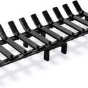 WILLOW WEAVE 24" Fireplace Grate Wood Stove Grate Rack Fireplace Tools Rack Heavy Duty Solid Steel 10-Bars Log in Holder Easy Assembly Fire Grate for Indoor Hearth Outdoor Firepit Matt Black