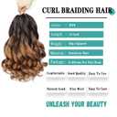 French Curl Braiding Hair, 14 Inch 8 Packs Pre Stretched Wave Braiding Hair Extensions Bouncy Loose French Curl Crochet Braids for Black Women (B29, 14 Inch (Pack of 8))