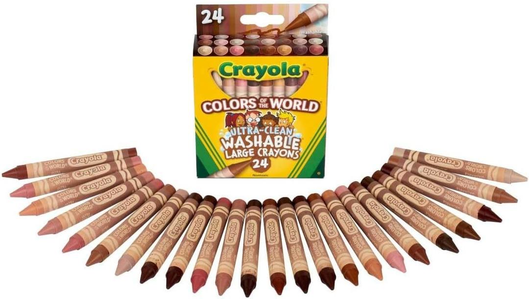 Crayola 24 Ct Large Ultra-Clean Washable Crayons, Colors of the World