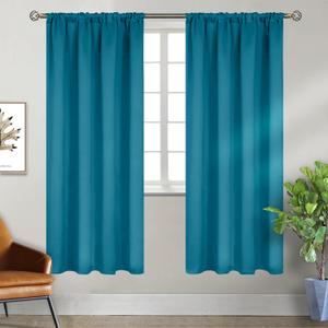 BGment Teal Blue Blackout Curtains for Bedroom 72 Inch Length - Thermal Insulated Window Drapes with Rod Pocket Room Darkening for Living Room, 2 Panels, 42 x 72 Inch