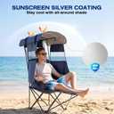 Bolosy Camping Chair with Foot Rest Beach Chair with Canopy Shade