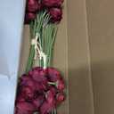 Letjolt Ranunculus Artificial Flower 18 Pcs Red Silk Ranunculus Wedding Bouquet Engagement Centerpieces Arrangements Bridal Shower Decorations Home Decor, Dark Red