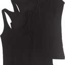 Zenana Outfitters 4 Pack Womens Basic Ribbed Racerback Tank Top (Large, Black, Black, Black, Black)