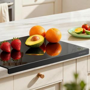 Black Cutting Boards for Kitchen, Large Acrylic Cutting Board with Counter Lip Countertop Protector, Non-Slip Tablas Para Picar Cocina, Kitchen Decor Apartment Essentials House Warming Gifts(24"x18")