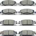 Front Rear Ceramic Brake Pads 8 Pieces Set fit for Cadillac Escalade,Escalade ESV,for Chevy Silverado 1500,Suburban,Tahoe,for GMC Sierra 1500,Yukon,Yukon XL