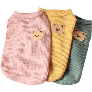Cotton Dog & Cat T-Shirts - Soft, Breathable, Stretchy Sleeveless Vests for Medium & Small Dogs
