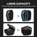 Motorcycle Tail Bag Seat Helmet Large Capacity Dual Use Motorcycle Backpack, 25L-38L Waterproof Luggage Bags White