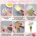 Colarr 24 Set Mother's Day Handprint Craft Kit DIY Handprints Flower Bouquet Make Your Own Floral Paper Craft for Mom Grandma Gift School Classroom Activities Activity Supplies