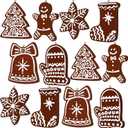 12 Pcs Christmas Gingerbread Ornaments 3.9 inch Resin Large Houses Snowflake Cookie Shaped Xmas Decor with Rope Hanging Ornaments for Christmas Tree Home Decorations(Gingerbread)