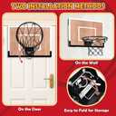 Indoor Basketball Hoop for Kids, Mini Basketball Hoops Over The Door and Wall Mount with Wooden Backboard, 3 Balls and Pump, Idea Toys Gifts for Kids and Adult
