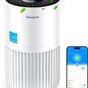 GoveeLife Mini Air Purifier for Bedroom, HEPA Smart Filter Air Purifier with App Alexa Control for Pet Hair, Odors, Pollen, Smoke, Portable Air Cleaner with 3 Speeds, 2 Modes, Timer, Aroma for Home (White)