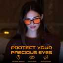 SODQW Gaming Blue Light Blocking Glasses for Men Women Reduce Eyestrain Orange Aviator Eyeglasses for Computer TV