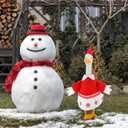 Christmas Women Elf Costume Goose Outfit Porch Goose Clothes for 23'' Cement Statue Cute Costume Outdoor Lawn Yard Patio Decor