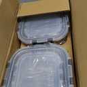 M MCIRCO 10-Pack Glass Food Storage Container with Lids, Airtight Lunch Bento Boxes, Glass Meal Prep Container,Microwave, Oven, Freezer and Dishwasher Friendly (Gray)