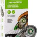 Tombow 68720 MONO Original Correction Tape, 10-Pack. Easy To Use Applicator for Instant Corrections, White, 10 Count (Pack of 1)