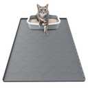Garoopion Cat Litter Box Mat, Large 34" X 22" Cat Litter Mat, Waterproof Silicone Pad for Floor, Dark Gray