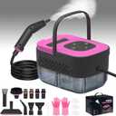Portable Steam Cleaner for Cleaning with 16pcs Accessories, 6-Level Adjustable, 15s Heat-Up, Handheld Steam Cleaner for Home, Tile, Grease, Dirt, Car Detailing, Lightweight Design for Women& Girls (Black And Pink)