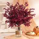 Waipfaru 6Pcs Fake Flowers Baby's Breath Silk Artificial Flowers Gypsophila Bouquets Bulk Real Touch Fall Stems for Fall Thanksgiving Decor Autumn DIY Floral Arrangement Table Centerpieces, Wine Red