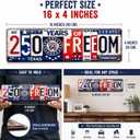 2 x 250 Years of Freedom Metal Tin Sign 17762026 Patriotic Wall Decor, Vintage American Flag Street Sign Plaque for Home Bar Kitchen Garage, Iron Wall Art 16 x 4 Inches