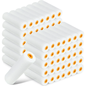 120 Pcs Foam Paint Roller 4 Inch Mini Paint Roller Small Foam Rollers Sponge Rollers Refills for Painting Walls, Cabinets, Doors, Tables, All Flat Surfaces, High Density High Absorption