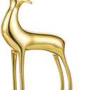 Sziqiqi Gold Reindeer Candle Holder for Pillar Candles Brass Reindeer Tealight Candle Holders Copper Deer Gift Christmas Decor for Table Centerpiece Living Room Mantle Decoration