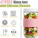 Mason Jars, 24 oz (6 Pack) Overnight Oats Containers with Lids - Airtight