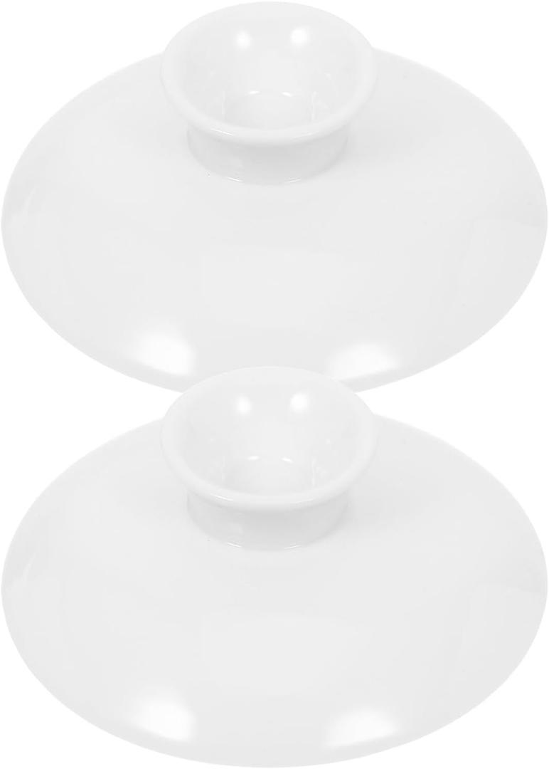 Gatuida 2pcs Small White Ceramic Tea Cup Lid, 3 Inch Reusable Ceramic Mug Lid Replacement for Teacups and Bowls Tea Kettle Covers for Home and Restaurant Use Versatile and Aesthetic Accessories