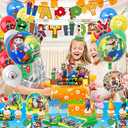 188 PCS Birthday Party Supplies, Party Decorations Includes Balloons, Film Balloons, Plates, Cups, Banners, Knives, Forks, Spoons, Napkins, Stickers, Cake Topper, Cupcake Toppers, Tablecloth