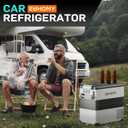 EUHOMY 12 Volt Refrigerator, 59QT(55L) Electric Cooler, 12V Fridge APP Control, 12V Cooler -4~68, Portable Freezer 12/24V DC 100-240V AC for Camping, Travel, Truck, Home